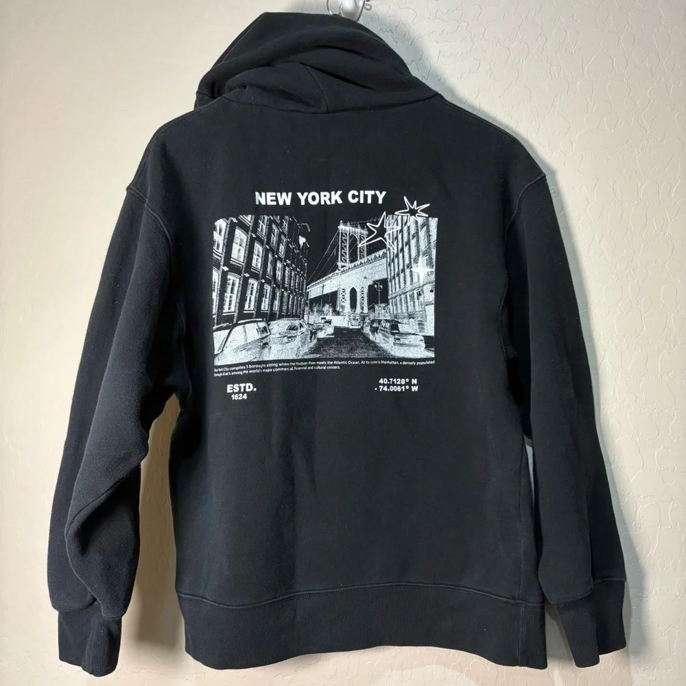 Black Graphic Hoodie NY New York City
